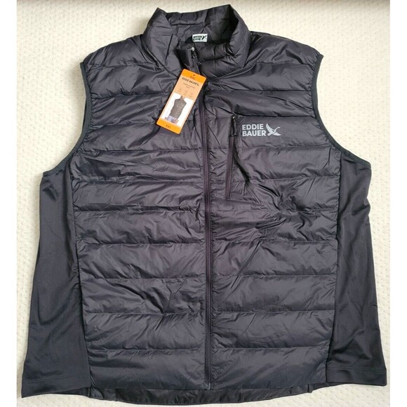 Eddie Bauer Down Vest GRAY 550 Fill Power Storm Repel Classic Fit Zip Pocket XXL - Picture 3 of 8